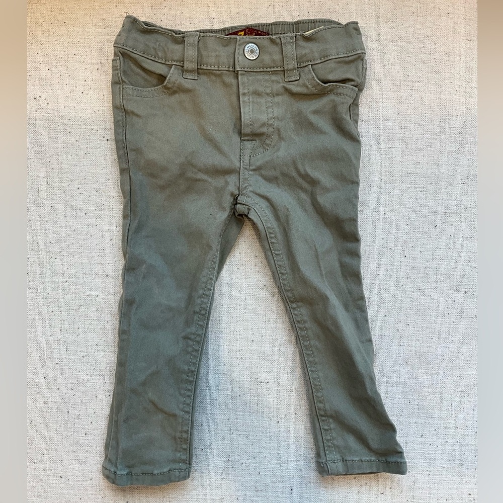 7 For All Mankind Olive Green Jeans Slim Fit Cotton size 18 months